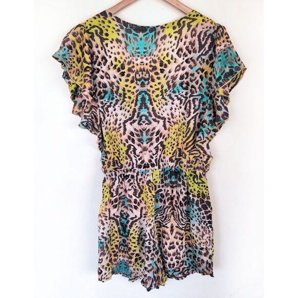 Luli Fama Diosa Salvaje Front Knot Romper Size Large NWT - Picture 3 of 15